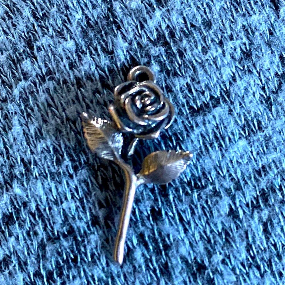James Avery stemmed rose charm